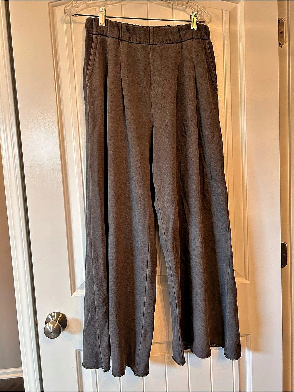 aerie Wide Leg Pants in Brown
